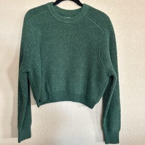 Cotton On Green Cropped Knit Sweater | Size M | Like New